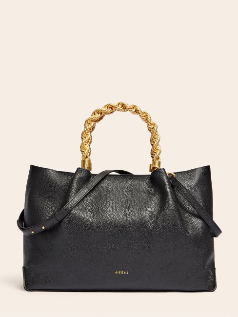 Aida Sac à Main En Cuir Véritable Noir Guess