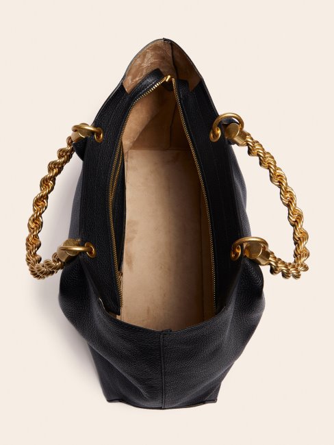 Aida Sac à Main En Cuir Véritable Noir Guess