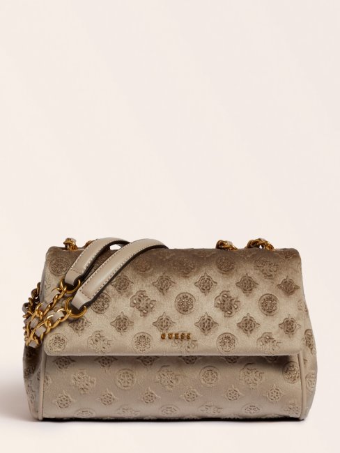 Sac à Bandoulière En Velours Kimi Beige Guess