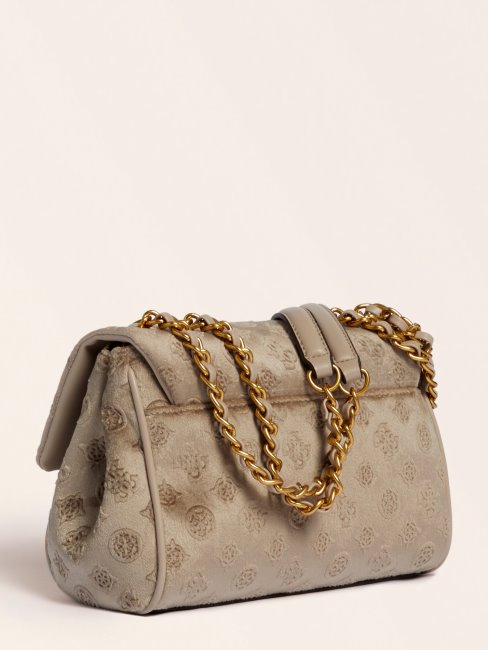 Sac à Bandoulière En Velours Kimi Beige Guess
