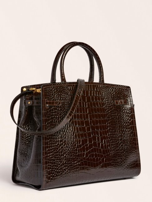 Sac à Main Megan Luxe En Cuir Véritable Guess Marron