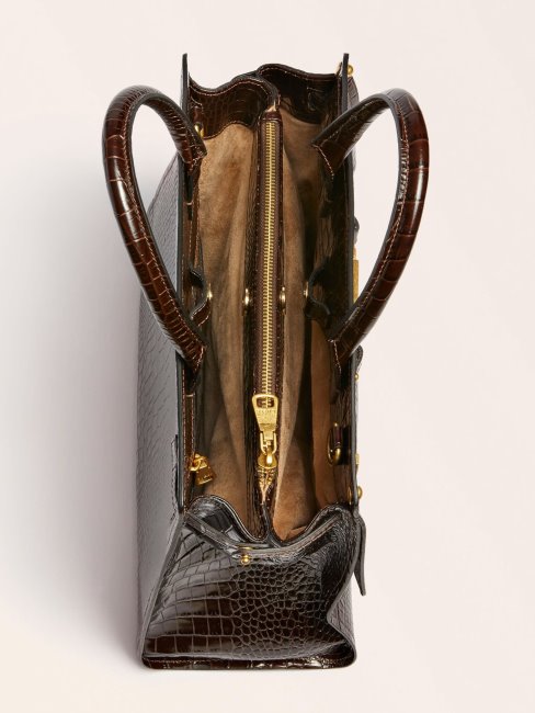 Sac à Main Megan Luxe En Cuir Véritable Guess Marron