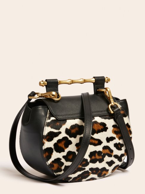 Animalier Guess Alia Mini Sac à Bandoulière En Cuir Véritable
