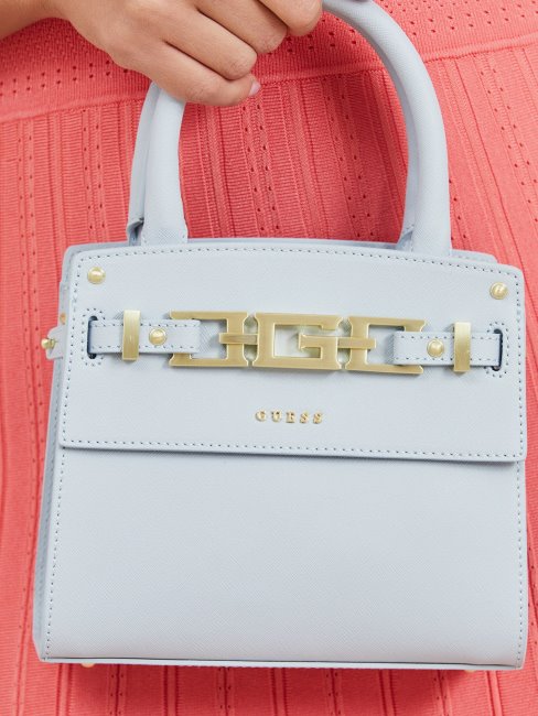 Sac à Main Guess Bleu Clair Cristina En Cuir Véritable