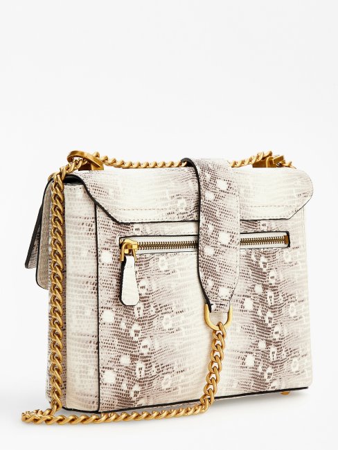 Mini Sac à Bandoulière Imprimé Python Shenny Gris Multi Guess