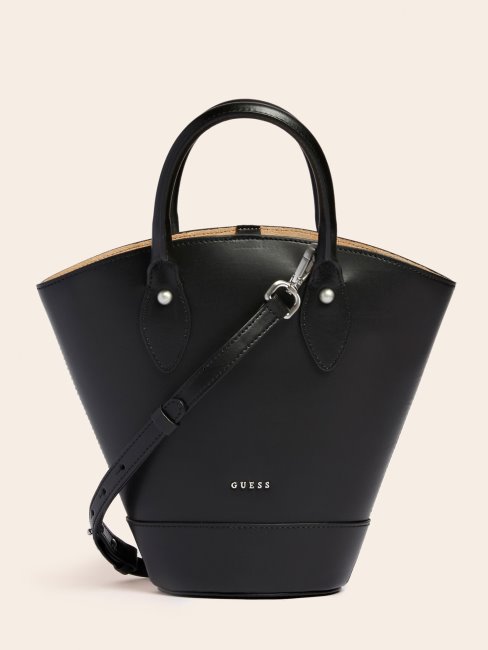 Jary Sac à Main En Cuir Véritable Noir Guess