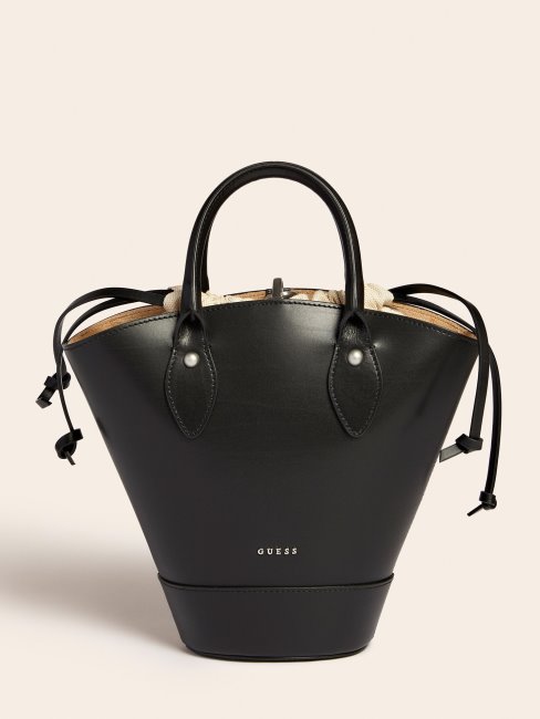 Jary Sac à Main En Cuir Véritable Noir Guess