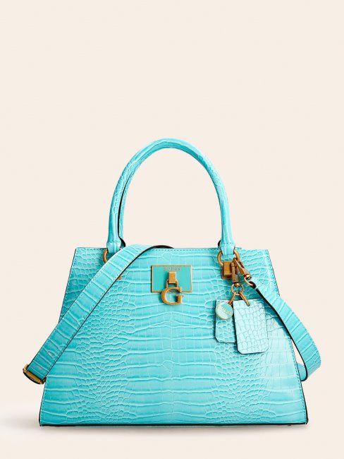 Sac à Main Imprimé Croco Stephi Guess Bleu Clair