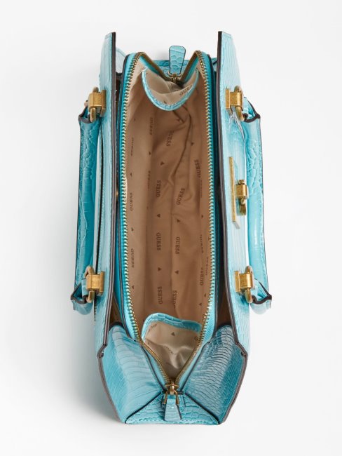 Sac à Main Imprimé Croco Stephi Guess Bleu Clair