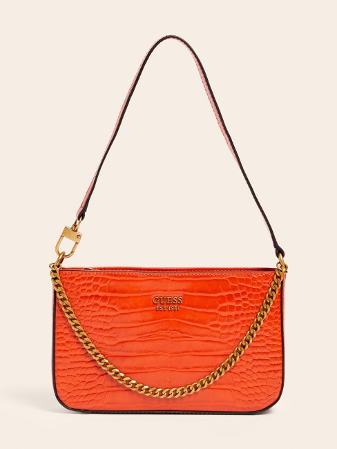 Guess Sac Porté épaule Katey Croco Orange