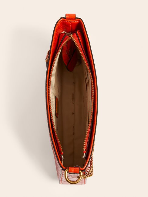 Guess Sac Porté épaule Katey Croco Orange