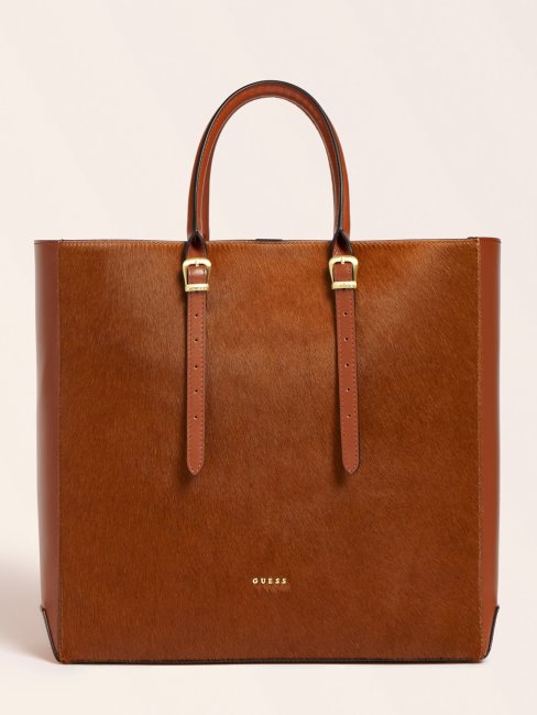 Guess Sac à Main Lady Luxe En Cuir Véritable Marron