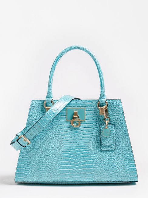 Sac à Main Imprimé Croco Stephi Bleu Clair Guess