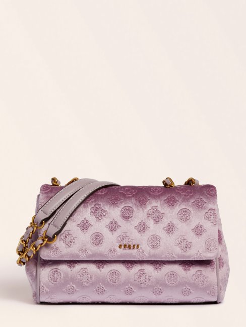Sac à Bandoulière En Velours Kimi Lilas Guess