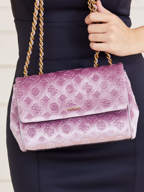 Sac à Bandoulière En Velours Kimi Lilas Guess