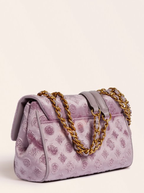 Sac à Bandoulière En Velours Kimi Lilas Guess