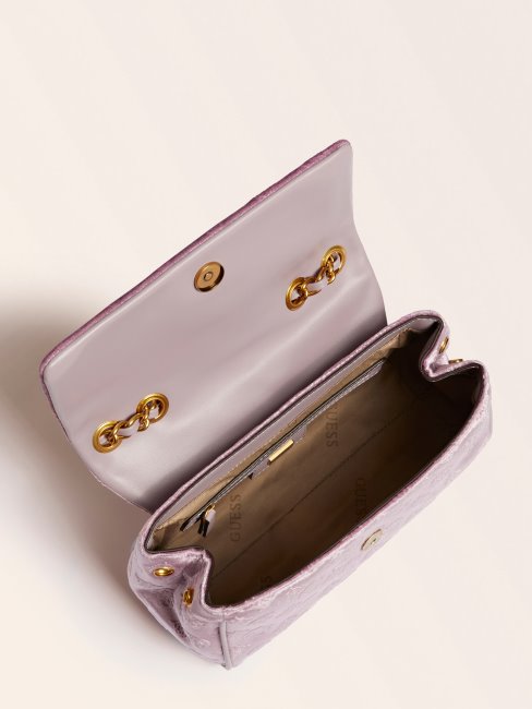 Sac à Bandoulière En Velours Kimi Lilas Guess