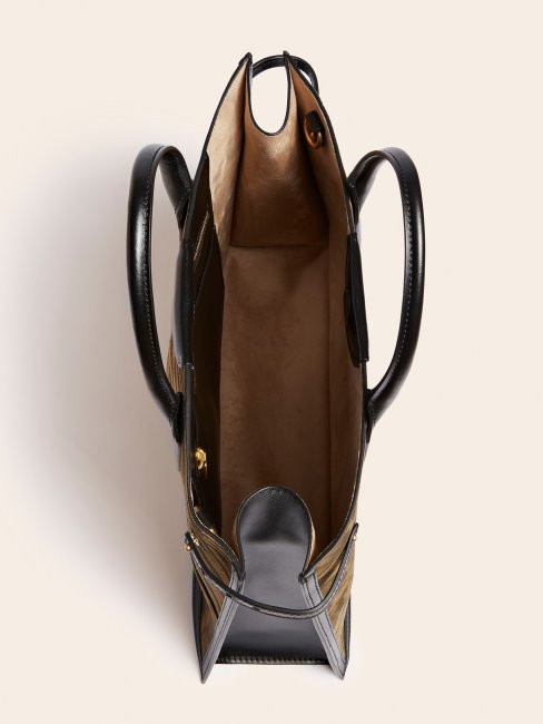 Animalier Stilla Shopper En Cuir Véritable Guess