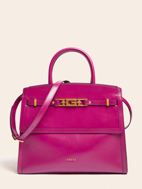 Sac à Main Cristina En Cuir Véritable Fuchsia Guess