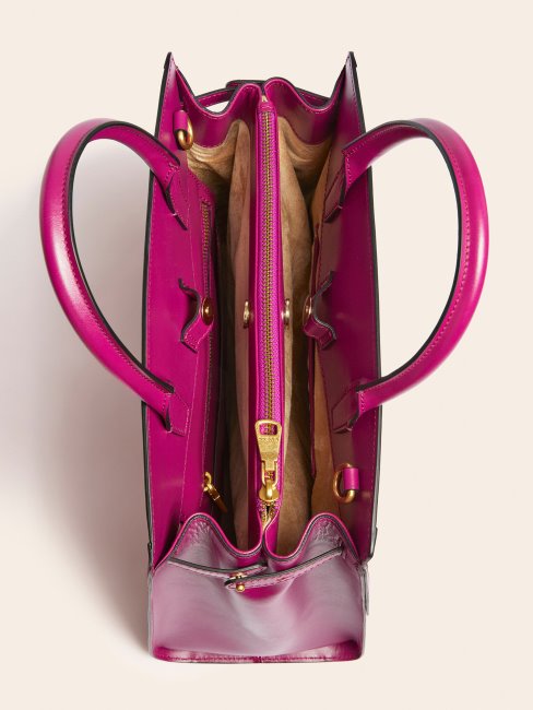 Sac à Main Cristina En Cuir Véritable Fuchsia Guess