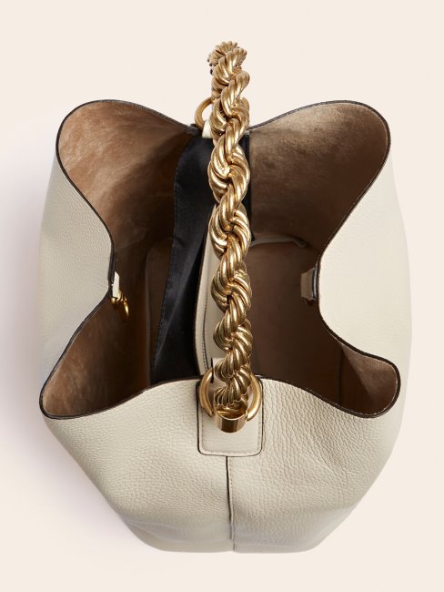Sac à Main Guess En Cuir Véritable Aida Blanc