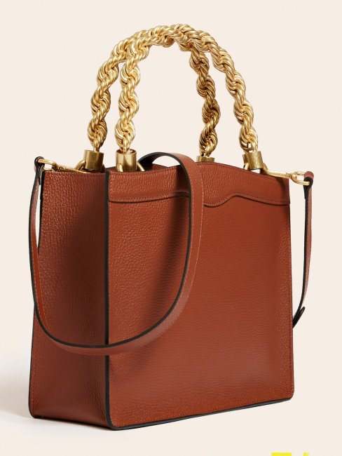 Mini Sac à Main Guess Aida Marron En Cuir Véritable