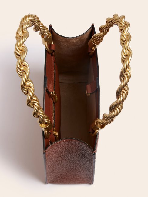 Mini Sac à Main Guess Aida Marron En Cuir Véritable