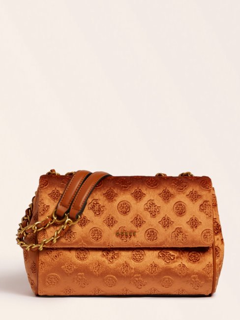 Sac Bandoulière Guess Kimi Orange En Velours
