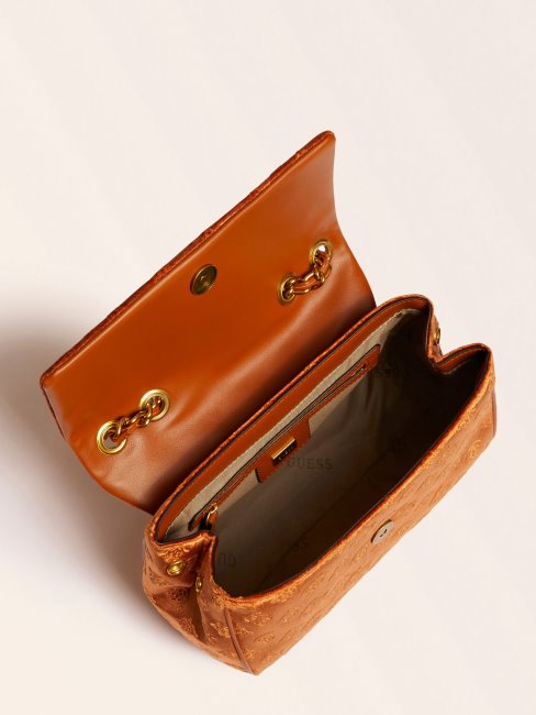 Sac Bandoulière Guess Kimi Orange En Velours