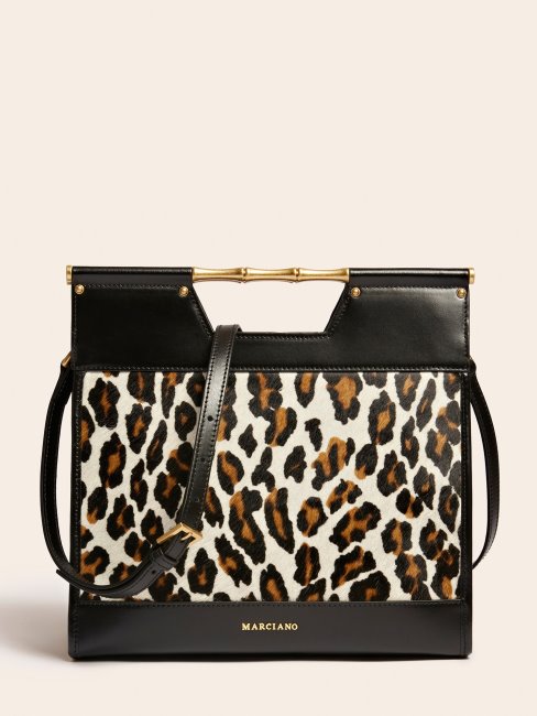 Animalier Guess Alia Shopper En Cuir Véritable