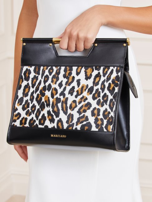 Animalier Guess Alia Shopper En Cuir Véritable