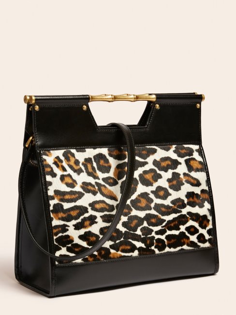 Animalier Guess Alia Shopper En Cuir Véritable