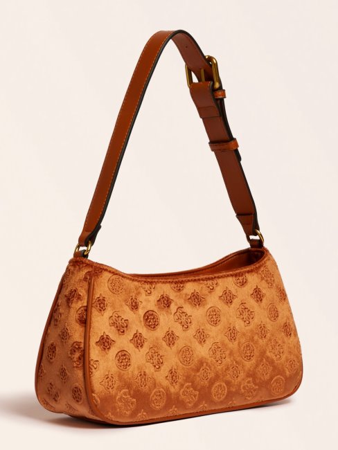 Guess Kimi Sac à Bandoulière En Velours Orange