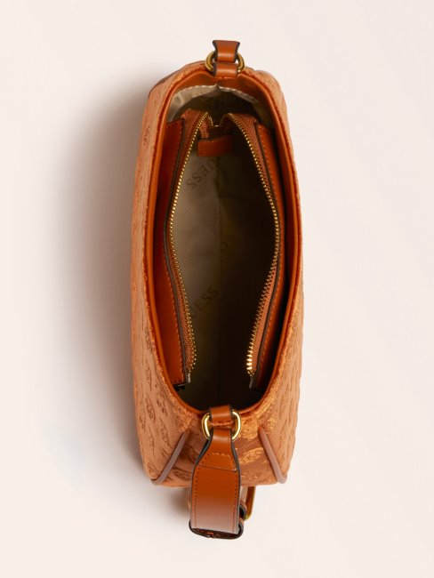 Guess Kimi Sac à Bandoulière En Velours Orange