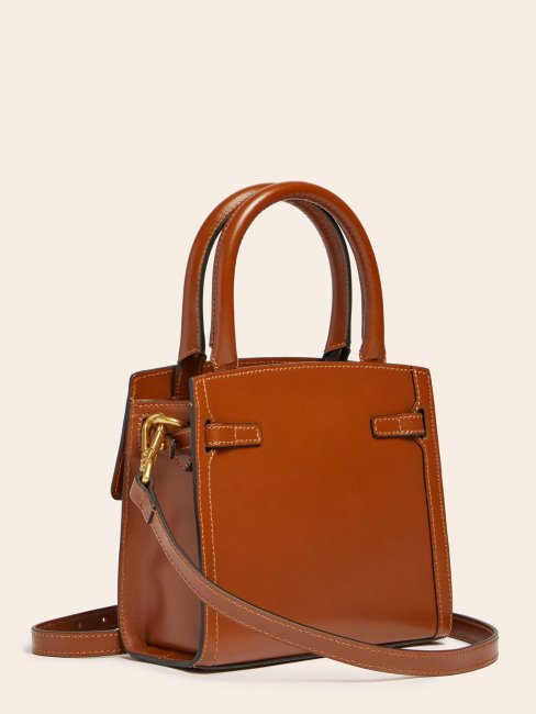 Cristina Mini Sac à Main En Cuir Véritable Gris Guess