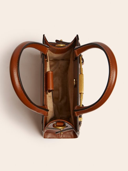 Cristina Mini Sac à Main En Cuir Véritable Gris Guess