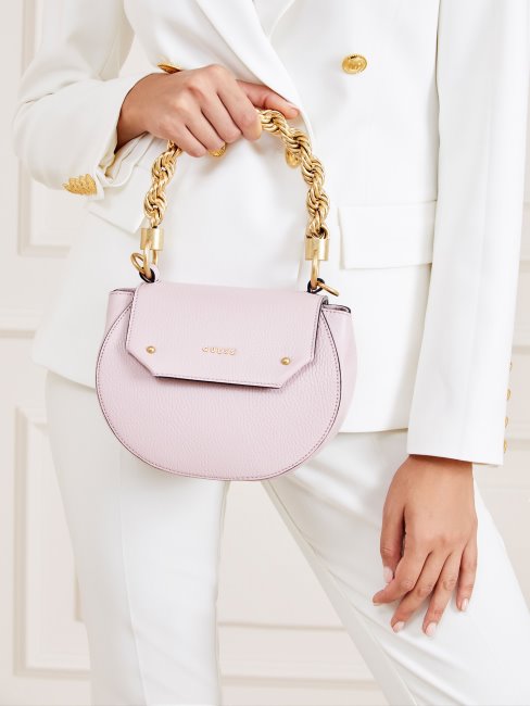 Mini Sac à Main Guess Rose En Cuir Véritable Aida