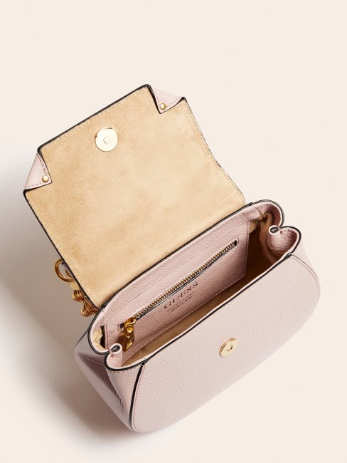 Mini Sac à Main Guess Rose En Cuir Véritable Aida