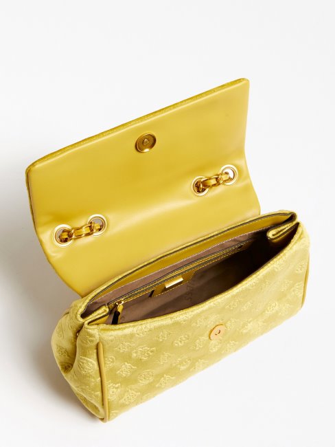 Kimi Sac Bandoulière En Velours Jaune Guess