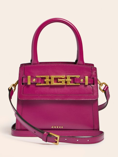 Cristina Mini Sac à Main En Cuir Véritable Guess Fuchsia