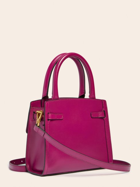 Cristina Mini Sac à Main En Cuir Véritable Guess Fuchsia