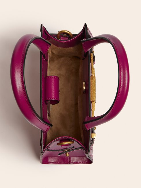 Cristina Mini Sac à Main En Cuir Véritable Guess Fuchsia