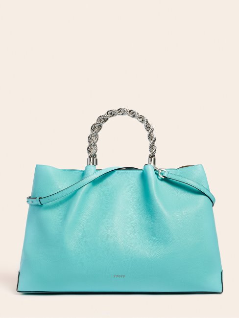 Aida Sac à Main En Cuir Véritable Bleu Guess