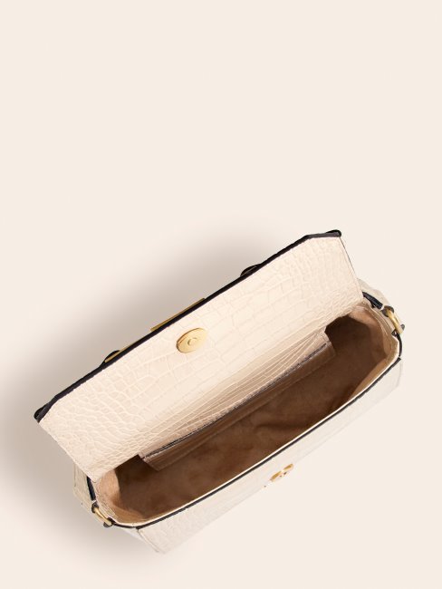 Sac à Bandoulière Cristina En Cuir Véritable Blanc Guess