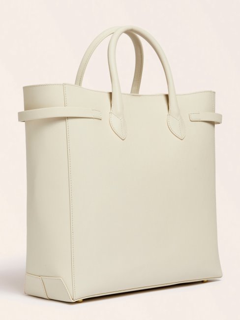 Guess Blanc Cristina Shopper En Cuir Véritable