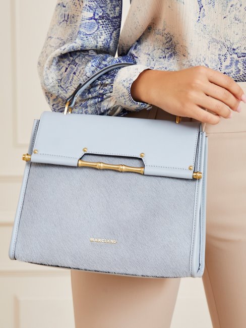 Guess Alia Sac à Main En Cuir Véritable Gris