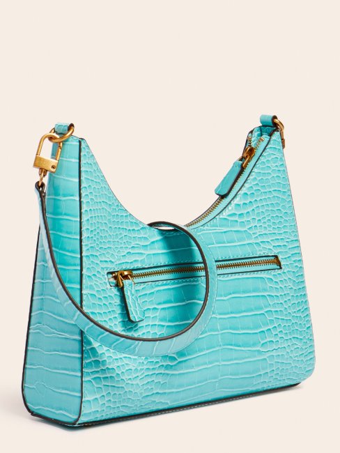 Hobo Guess Bleu Clair à Imprimé Croco Stephi