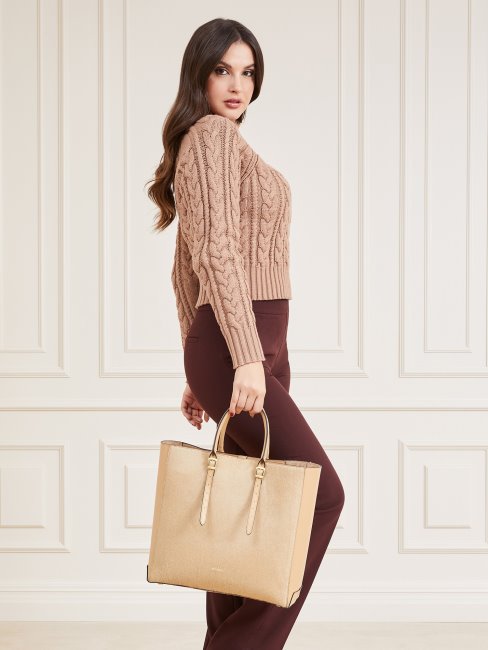 Sac à Main Guess Beige Lady Luxe En Cuir Véritable