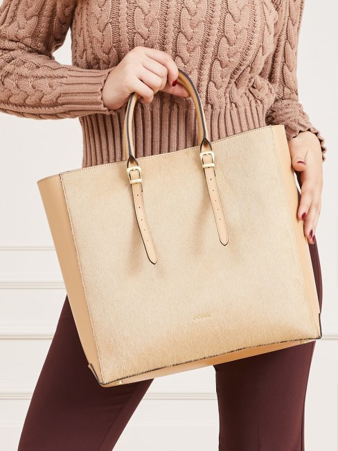 Sac à Main Guess Beige Lady Luxe En Cuir Véritable