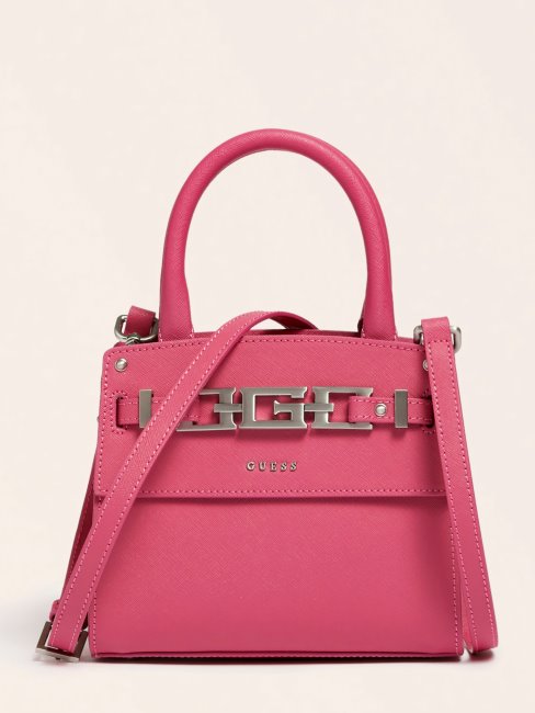 Guess Sac à Main Cristina En Cuir Véritable Fuchsia